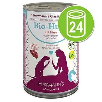 Zooplus 24x400g Herrmann’s Menu Graanvrij Bio Kalkoen met Fruit & Groente (Gluten- en Graanvrij) Hondenvoer aanbieding