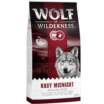Zooplus 12kg ’Ruby Midnight’ Rund & Konijn Wolf of Wilderness Hondenvoer aanbieding