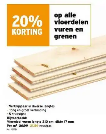 GAMMA Vloerdeel vuren ienqte aanbieding