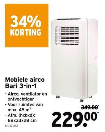 GAMMA Mobiele airco bari 3-in-1 aanbieding