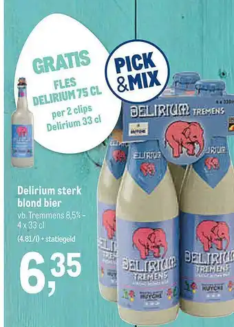 Makro Delirium Sterk Blond Bier aanbieding