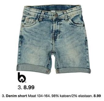 Zeeman Denim short aanbieding
