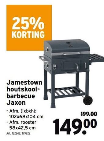 GAMMA Jamestown houtskoolbarbecue jaxon aanbieding