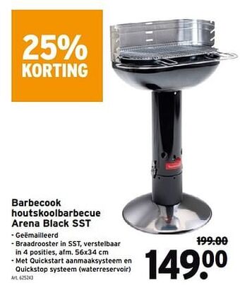 GAMMA Barbecook houtskoolbarbecue arena black sst aanbieding
