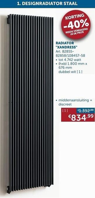 Zelfbouwmarkt Designradiatoren staal radiator xandress aanbieding