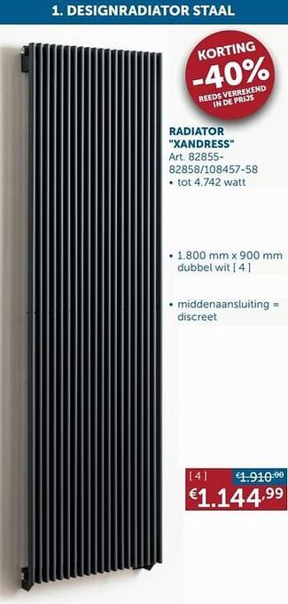 Zelfbouwmarkt Designradiatoren staal radiator xandress aanbieding
