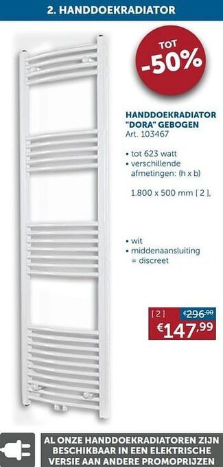 Zelfbouwmarkt Handdoekradiator dora gebogen aanbieding