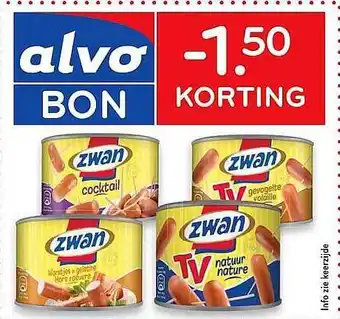 Alvo Zwan Cocktail, Gevogelte Volaille, Natuur Nature, Worstjes aanbieding