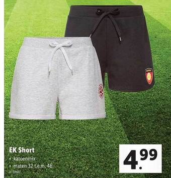 Lidl Ek Short aanbieding