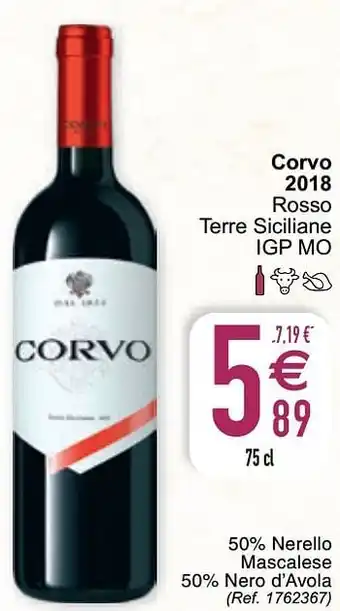 Cora Corvo 2018 rosso terre siciliane igp mo 75cl aanbieding