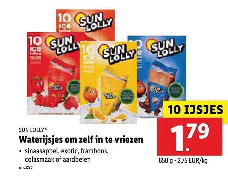 Sun Lolly Waterijsjes Om Zelf In Te Vriezen promotie bij Lidl