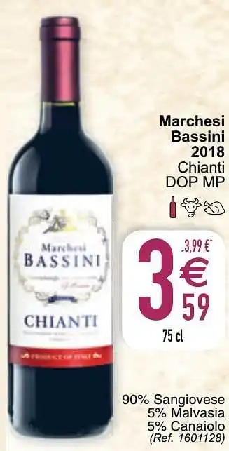 Cora Marchesi bassini 2018 chianti dop mp 75cl aanbieding