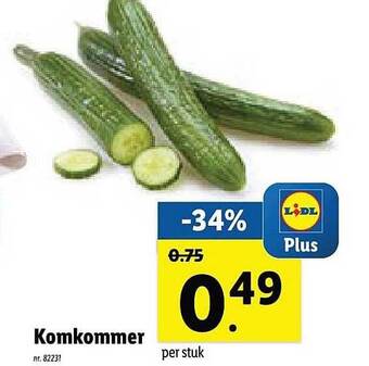 Lidl Komkommer aanbieding