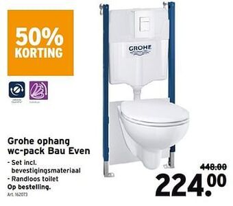GAMMA Grohe ophang wc-pack bau even aanbieding