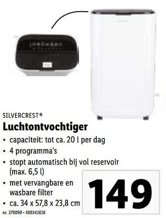 Silvercrest luchtontvochtiger