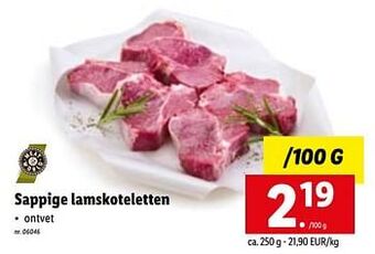 Lidl Sappige lamskoteletten aanbieding