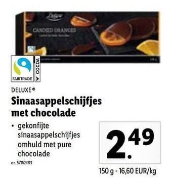 Lidl Sinaasappelschijfjes met chocolade aanbieding