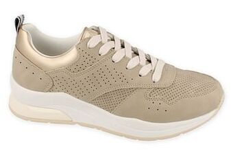 Berca Shoes Mode-Mania Sneaker Laag Dames Slanke Leest - Beige aanbieding