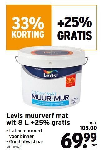 GAMMA Levis muurverf mat wit aanbieding