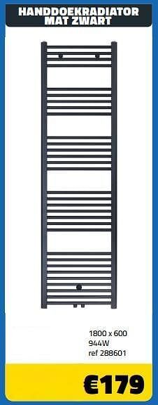 Bouwcenter Frans Vlaeminck Handdoekradiator mat zwart aanbieding
