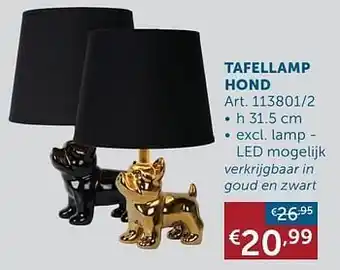 Zelfbouwmarkt Tafellamp hond Art.113801/2 31.5cm aanbieding