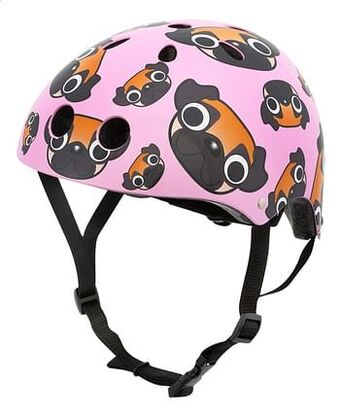 Dreamland Mini Hornit kinderfietshelm Lids Pug Puppies Pink 48-53 cm aanbieding