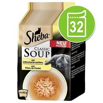Zooplus 32x40g Soup Tonijn filets Sheba Kattenvoer aanbieding
