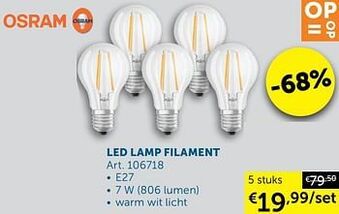 Zelfbouwmarkt Led lamp filament Art. 106718 aanbieding
