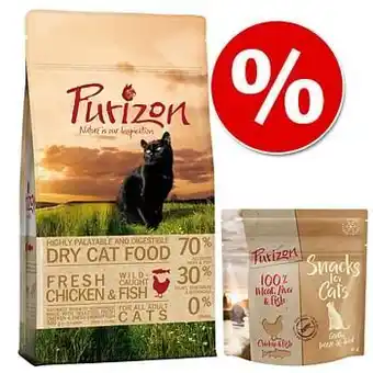 400g droog + snack Kip & Vis + Purizon Kattenvoer