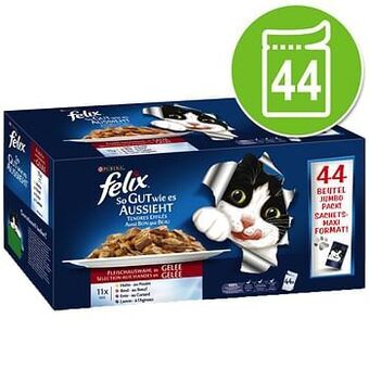 Zooplus 44x100g Elke Dag Feest Vlees selectie Felix Kattenvoer aanbieding