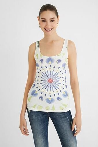 Singlet met mandala - WHITE - S