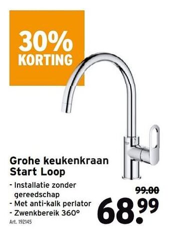 GAMMA Grohe keukenkraan start loop aanbieding