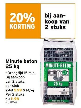 GAMMA Minute beton aanbieding