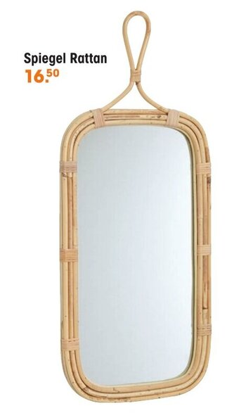 Kwantum Spiegel Rattan aanbieding