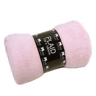 Leen Bakker Plaid Edin - roze - 130x180 cm - Leen Bakker aanbieding