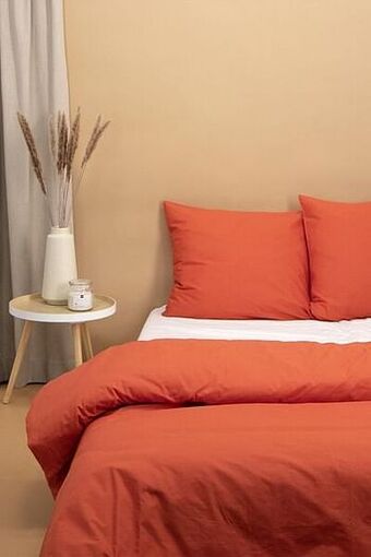 HEMA HEMA Dekbedovertrek - Zacht Katoen - Uni Terra (terra) aanbieding