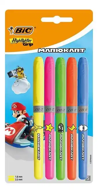 Dreamland Bic fluostift Mario Kart - 5 stuks aanbieding