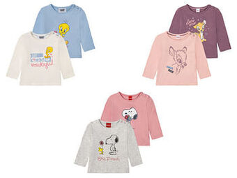Lidl Set van 2 katoenen T-shirts met lange mouwen aanbieding