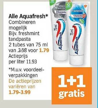 Albert Heijn Alle Aquafresh aanbieding