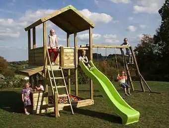 Dreamland Fox play schommel Sacramento Monkey Bar Shop met limegroene glijbaan aanbieding