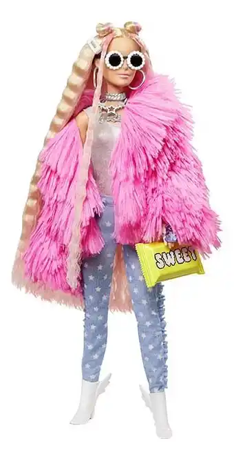 Dreamland Barbie mannequinpop Extra - Fluffy Pink Jacket aanbieding