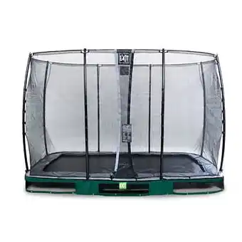 Brico Exit in-ground trampoline Elegant met veiligheidsnet Economy 214x366cm groen aanbieding