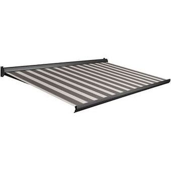 Brico Domasol zonnetent manueel ’Factor 10-A’ zwart/wit smalle strepen 500 x 300 cm aanbieding