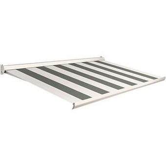 Brico Domasol zonnetent manueel ’Factor 10-C’ groen/wit brede strepen 350 x 300 cm aanbieding