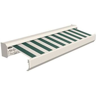 Brico Domasol zonnetent elektrisch ’Factor 30-A’ groen/witte strepen 500 x 300 cm aanbieding