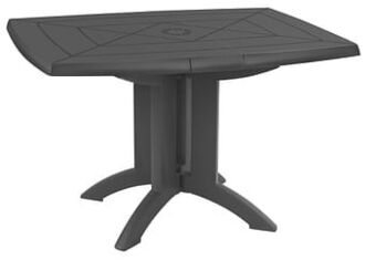 Brico Grosfillex tuintafel Vega PVC 118cm klapbaar antraciet aanbieding