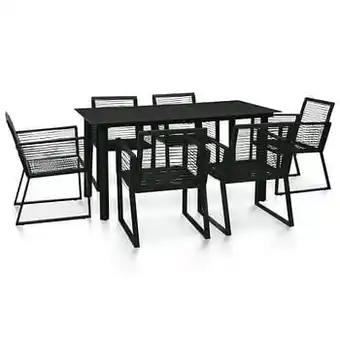 Brico VidaXL 7-delige tuinset PVC-rattan zwart aanbieding