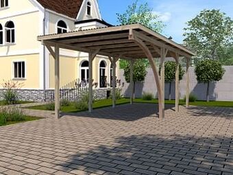 Brico Weka enkele carport 606 A GR2 met ronde boog 300x600cm aanbieding