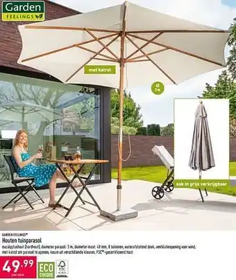 ALDI Houten tuinparasol aanbieding