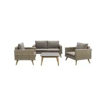 Leen Bakker Le Sud loungeset Castilla - grijs - 4-delig - Leen Bakker aanbieding